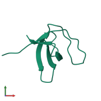 PDB entry 7a2s coloured by chain, front view.