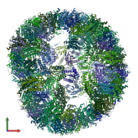 PDB entry 7a4f coloured by chain, front view.