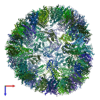 PDB entry 7a4f coloured by chain, top view.