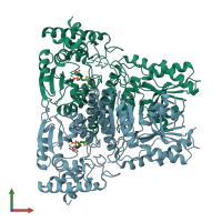 PDB entry 7a9h coloured by chain, front view.