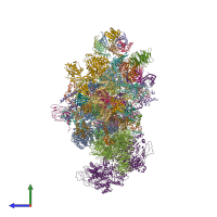 PDB entry 7abg coloured by chain, side view.
