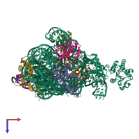 PDB entry 7af3 coloured by chain, top view.