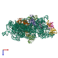 PDB entry 7afi coloured by chain, top view.