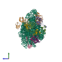 PDB entry 7afl coloured by chain, side view.