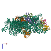 PDB entry 7afl coloured by chain, top view.