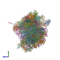 PDB entry 7ane coloured by chain, side view.