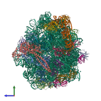 PDB entry 7aqc coloured by chain, side view.