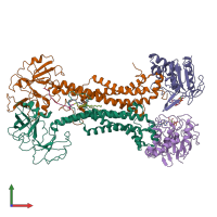 PDB entry 7arl coloured by chain, front view.