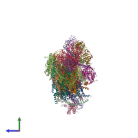 PDB entry 7b0n coloured by chain, side view.