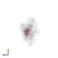 NADH-quinone oxidoreductase subunit D domain-containing protein in PDB entry 7b0n, assembly 1, side view.