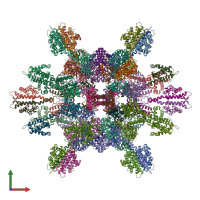 PDB entry 7b0u coloured by chain, front view.
