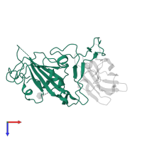 Surface glycoprotein in PDB entry 7b27, assembly 1, top view.