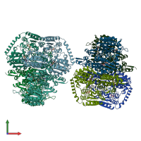 PDB entry 7b2e coloured by chain, front view.