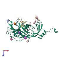 PDB entry 7b62 coloured by chain, top view.