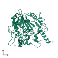Palmitoleoyl-protein carboxylesterase NOTUM in PDB entry 7b8m, assembly 1, front view.