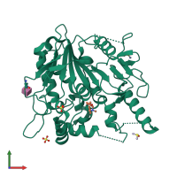 PDB entry 7b8x coloured by chain, front view.
