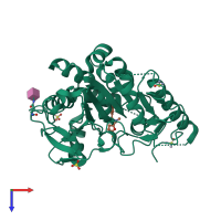 PDB entry 7b8x coloured by chain, top view.