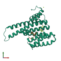 PDB entry 7ba7 coloured by chain, front view.