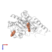 1-(1,3-benzodioxol-5-yl)-~{N}-[[(2~{R})-oxolan-2-yl]methyl]methanamine in PDB entry 7bac, assembly 1, top view.