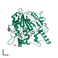 PDB entry 7bch coloured by chain, front view.