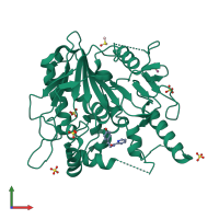 PDB entry 7bd2 coloured by chain, front view.