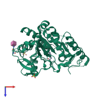 PDB entry 7bd5 coloured by chain, top view.