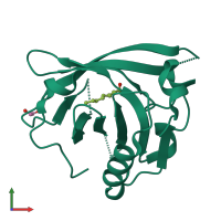 PDB entry 7bgz coloured by chain, front view.