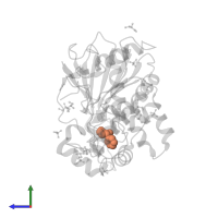 (5~{S})-1-methyl-5-pyridin-3-yl-pyrrolidin-2-one in PDB entry 7bnf, assembly 1, side view.