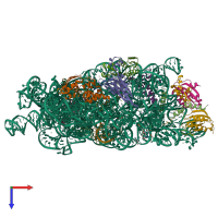 PDB entry 7bod coloured by chain, top view.