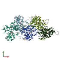 PDB entry 7bte coloured by chain, front view.