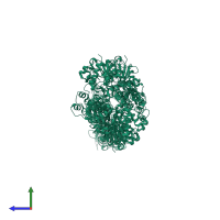 Actin, alpha skeletal muscle in PDB entry 7bte, assembly 1, side view.
