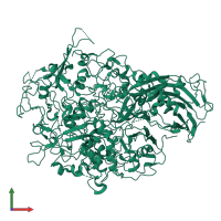 PDB entry 7bwm coloured by chain, front view.