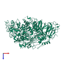 PDB entry 7bwm coloured by chain, top view.