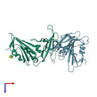 PDB entry 7c02 coloured by chain, top view.