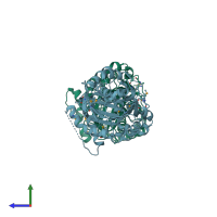 PDB entry 7c1x coloured by chain, side view.