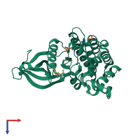 PDB entry 7c3n coloured by chain, top view.