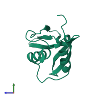 PDB entry 7c3z coloured by chain, side view.