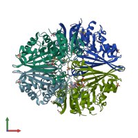PDB entry 7c5r coloured by chain, front view.