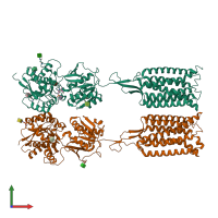 PDB entry 7c7s coloured by chain, front view.