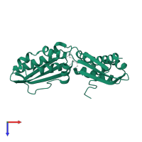 NIF system FeS cluster assembly NifU N-terminal domain-containing protein in PDB entry 7c8o, assembly 1, top view.