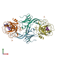 PDB entry 7cbk coloured by chain, front view.