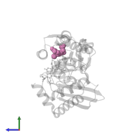 3-[5-(aminomethyl)-4-(carboxymethyl)-2-iodo-1H-pyrrol-3-yl]propanoic acid in PDB entry 7cd0, assembly 2, side view.