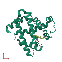 PDB entry 7cez coloured by chain, front view.