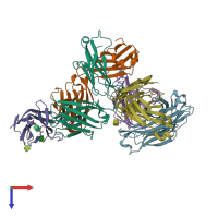 PDB entry 7cgw coloured by chain, top view.