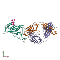 PDB entry 7cm4 coloured by chain, front view.