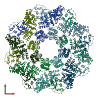 PDB entry 7cm5 coloured by chain, front view.