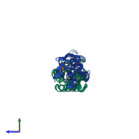 PDB entry 7cn6 coloured by chain, side view.