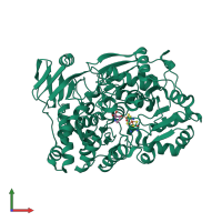 Monomeric assembly 3 of PDB entry 7cnq coloured by chemically distinct molecules, front view.
