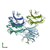 PDB entry 7cxd coloured by chain, front view.