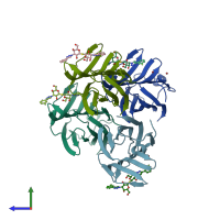 PDB entry 7cxd coloured by chain, side view.